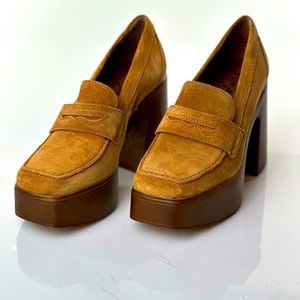 Free People ZOE Platform Loafers Color - Camel